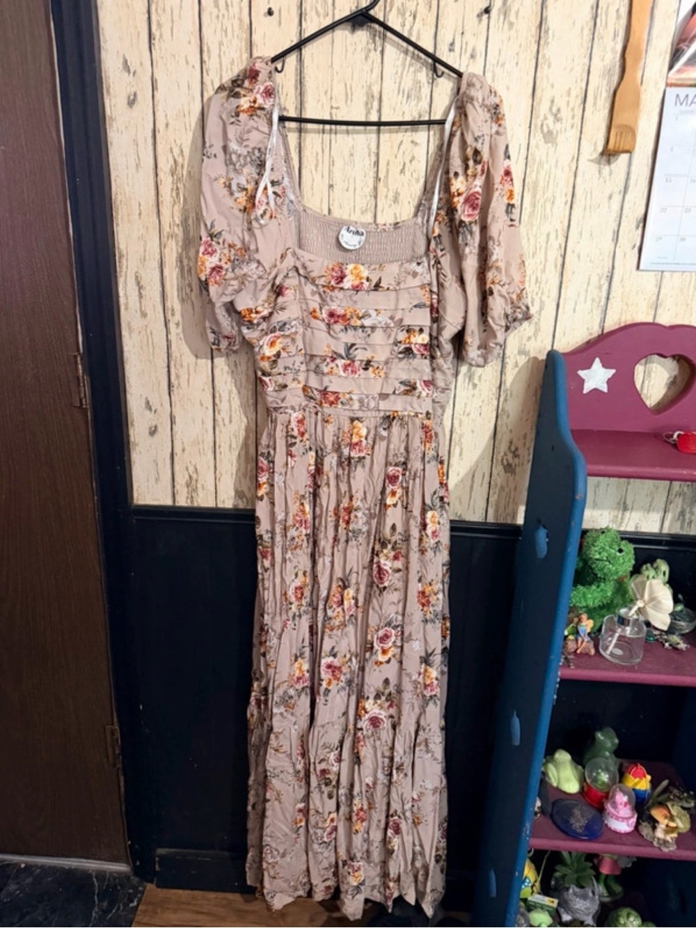 Arula Gracia Floral Maxi Dress Size A 1X Ivory Multi NWT $108